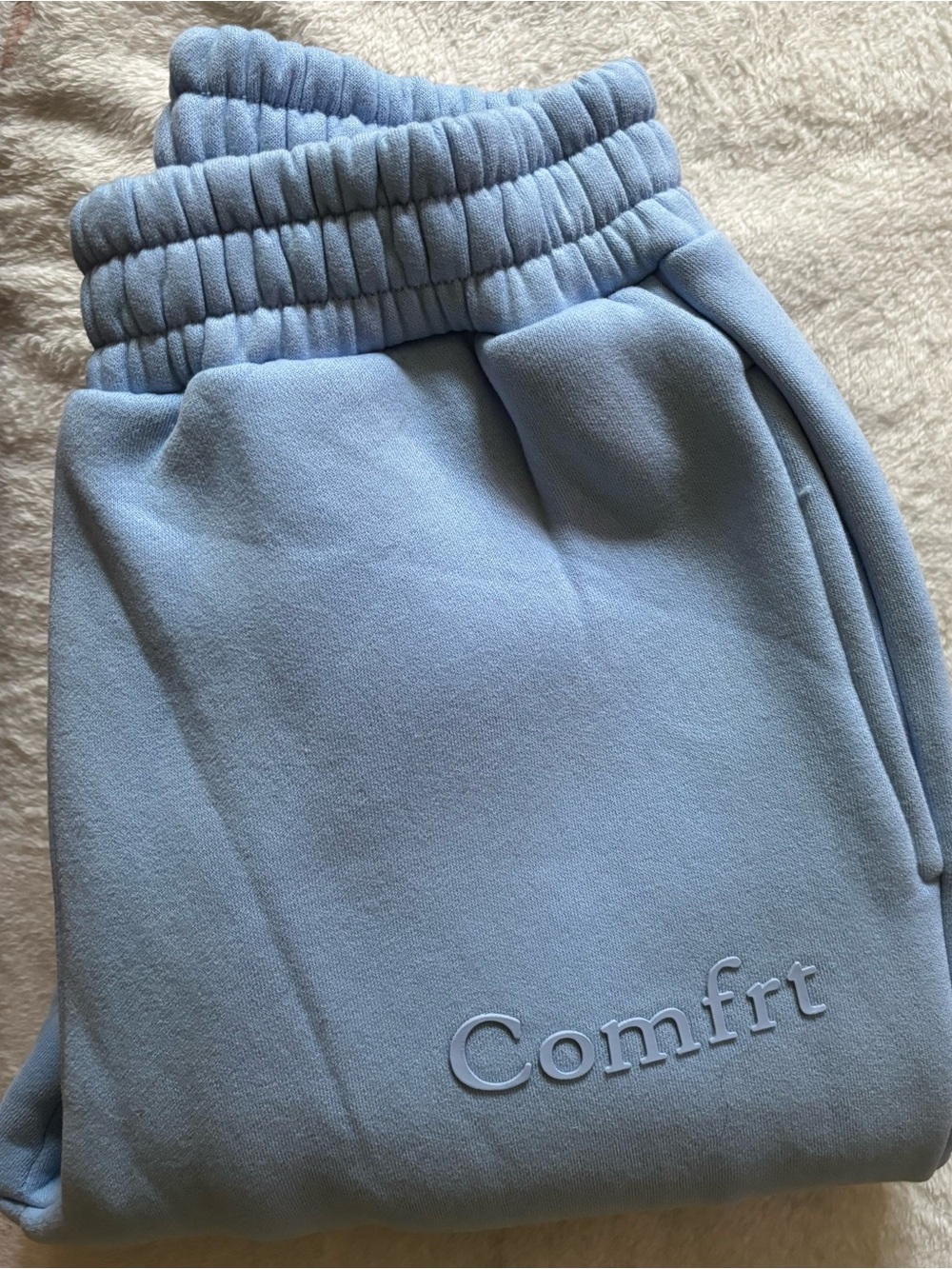 Comfrt Women’s Fleece Joggers - Light Blue XS